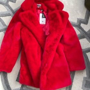 Apparis Eloise Womens Faux-Fur Coat Scarlet Size XL NWT